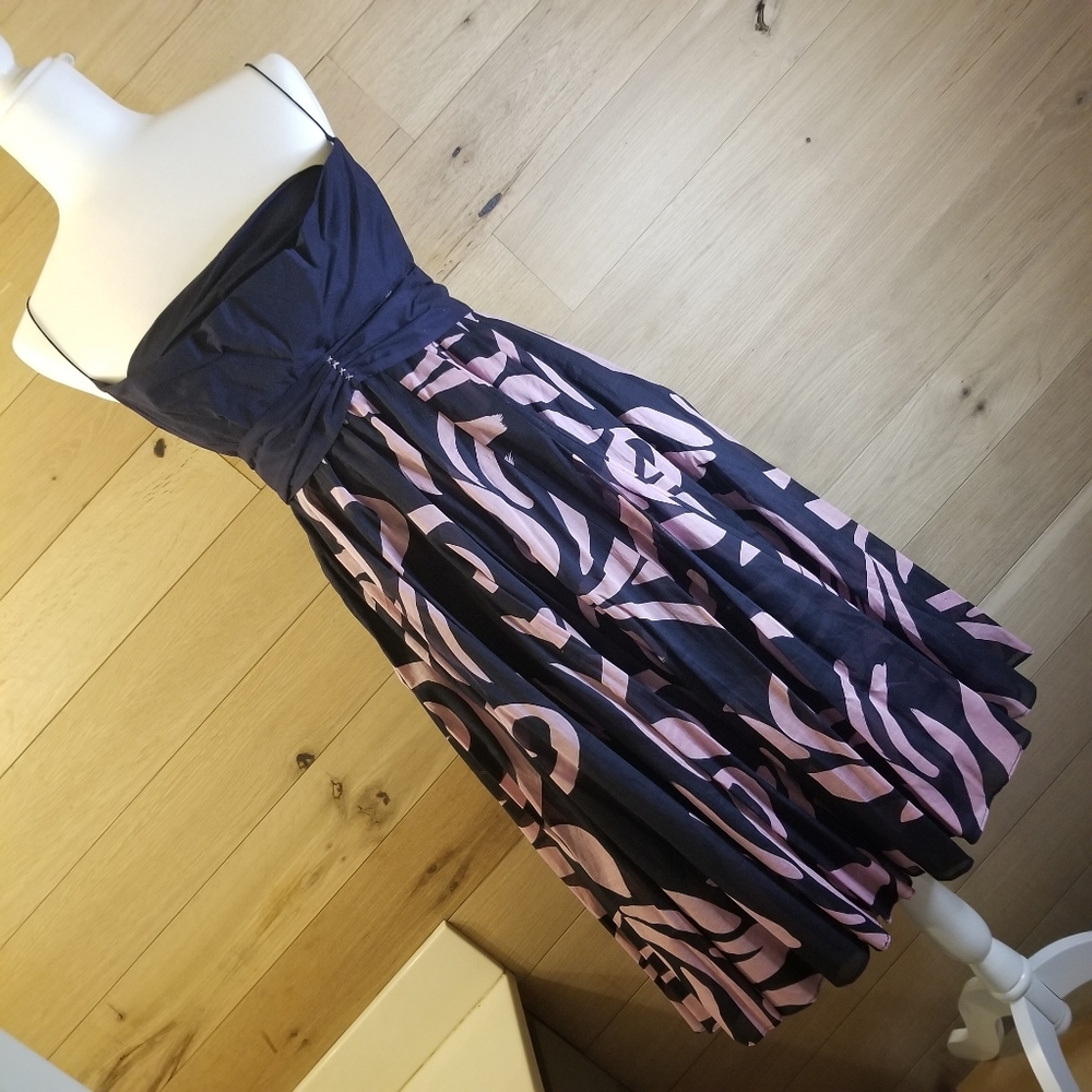 Anthro Samantha Treacy Flowy Gown Navy Purple 6